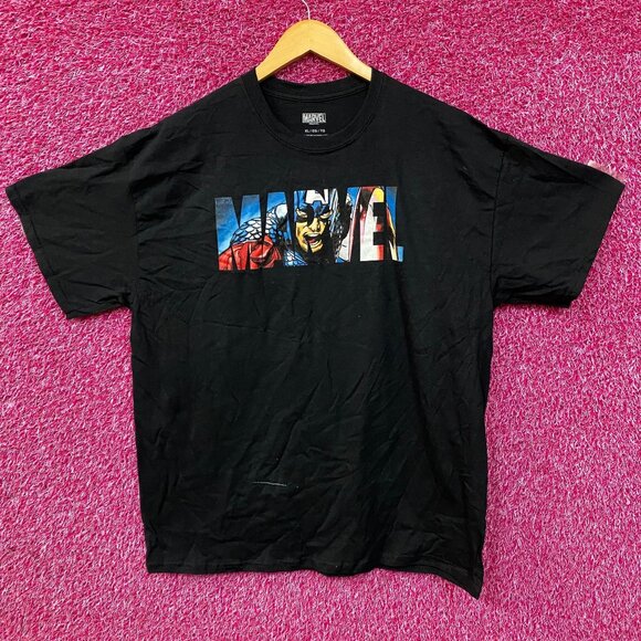Marvel Logo Captain America Steve Rogers Super Hero T-Shirt XL - Picture 1 of 4
